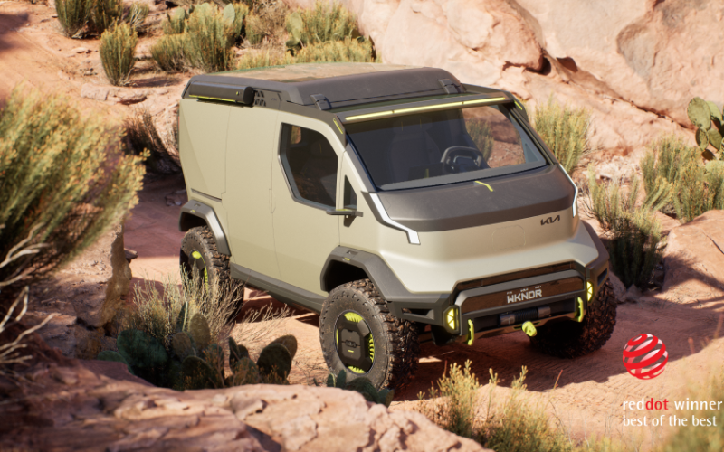 El diseño de Kia triunfa en el Red Dot Award: Design Concept 2025 con cinco premios y el máximo honor para el PV5 WKNDR  